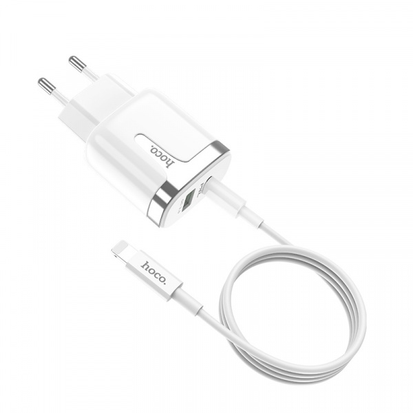 Зарядное устройство HOCO C79A Zeus, 3.1A, белый, Двойной порт USB/Type-C,PD3.0, QC3.0, кабель Type-C
