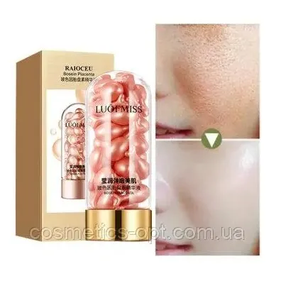 Сыворотка для лица омолаживающая с плацентой Luofmiss Bosein Placenta 30 капсул