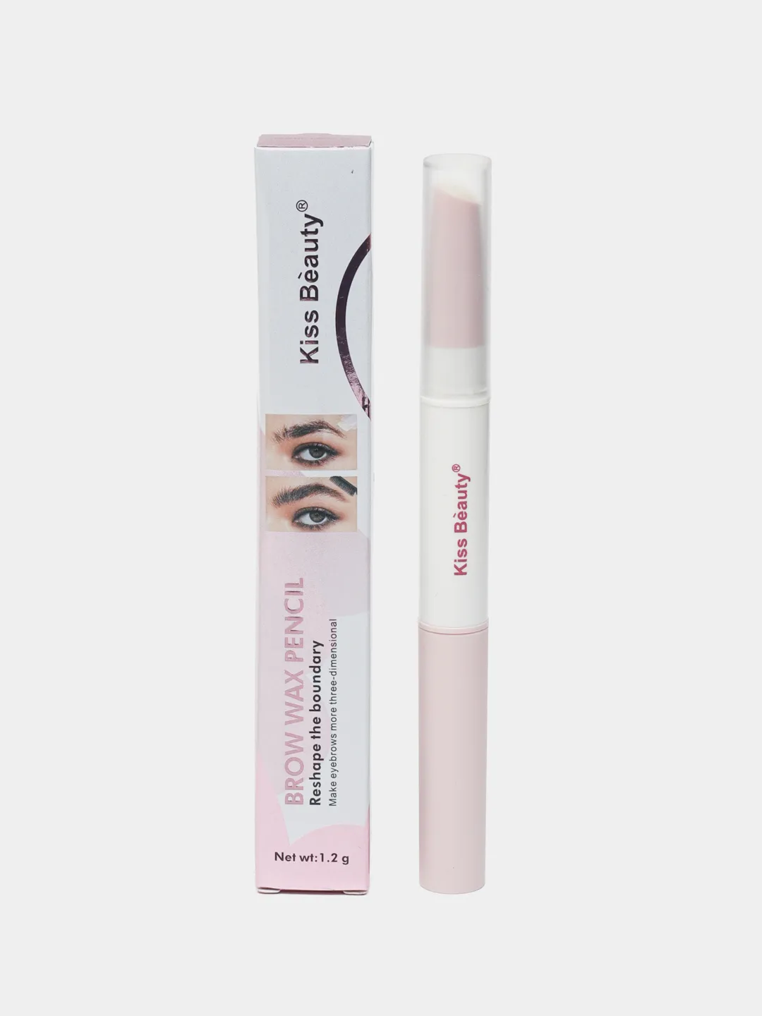 Восковый карандаш для укладки бровей с щеточкой Kiss Beauty Brow Wax Pencil